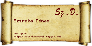 Sztraka Dénes névjegykártya